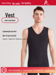 Voki&scaron;kas vilnos terminis &scaron;ilko-ka&scaron;myro liemenė - Unisex, Besiūlė, Su pūkeliu, &Scaron;ilta rudeniui ir žiemai XXXL [Weight 175-200 lbs] beige
