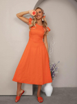 Medvilninis sarafanas su dekoratyvine nugara ISSA Plus S oranžinė