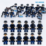 M8008 policijos juodas specialus policijos mažų dalelių statybinis blokas Vyro modelis, skirtas siųsti ginklo apsaugos skydą policijos &scaron;uns žaislą