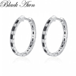 Juoda Awn Black Stone Juvelyriniai žiediniai auskarai moterims