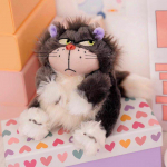 Miela Pelenės katės Liuciferio pliu&scaron;inis žaislas Kawaii katės kim&scaron;ytas žaislas kūdikiui raminanti pliu&scaron;inė lėlė Vaiko mink&scaron;ta pagalvė mergaitės gimtadienio kalėdinė dovana 42cm