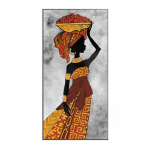 Įžymios Afrikos moteri&scaron;kos suknelės siluetas, stilius, sienos meno plakatas, namų dekoravimas, drobės tapyba, paveikslų spausdinimas 20cm&times;40cm NoFrame