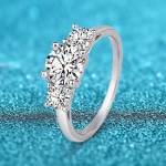 D spalva 1,0CT 6,5 mm sužadėtuvių ir vestuvių mozanito žiedas moterims, dvigubo halo žiedas, 925 sidabru dengtas, 18K laboratorijoje sukurtas deimanto juostelė 10 white