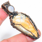 Natural Malinga Jasper Gemstone Handmade Copper Wire Wrap Pendant 2.68 v6r64