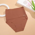 FINETOO auk&scaron;to juosmens Bodyshaper besiūlės kelnaitės moterims Antibakterinis apatinis trikotažas Intymus apatinis trikotažas Formuojančios kelnaitės S ruda