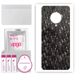apgo Protective Skin Sticker for the back compatible with vivo S6 5G, Wrap Film, Foil, Vinyl - Pattern Carbon Black Pixel