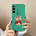 Telefono dėklo dangteliai, skirti Samsung Galaxy S24 Ultra F15 S24+ A55 A15 M15 Cute Bear Animacinio modelio smūgiams atsparus silikoninis mink&scaron;tas auk&scaron;tos kokybės buferis, skirtas Samsung Samsung A35