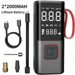 2000 * 3 MAH automobilio belaidis oro siurblys ne&scaron;iojamas oro kompresorius, skirtas automobilio dviračio rutuliniam pripūtimui 150 PSI su cigarečių žiebtuvėliu ir USB įkrovimo laidu 4000mAh wireless