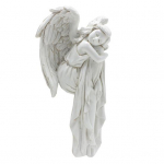 Miegančio angelo durų staktos puo&scaron;mena sparnuotų mergaičių durų kampo dervos figūrėlė Namų biuro angelas sargas priekinių durų kra&scaron;to sėdinčiojo ornamentas Right