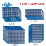 40 vnt PCB dvipusės prototipinės plok&scaron;tės rinkinys 3x7cm 4x6cm 5x7cm 7x9cm PCB kelių dydžių universalioje prototipinėje plok&scaron;tėje