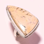 Brecciated Mookaite Gemstone Handmade Antique Adjustable Jewelry Ring s4z32
