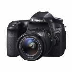 Canon EOS 70D DSLR fotoaparatas + EF-S 18-55mm f/3.5-5.6 IS STM priartinantis objektyvas juoda