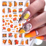 Water Transfer Nail Art Fruit Ledai Vasaros lipdukas Tortas Manikiūro lipdukas Mados