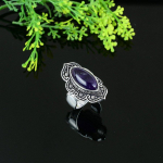 Sage Amethyst Handmade 925 Sterling Silver Jewelry Ring Size 7 p2d73