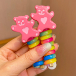 2 vnt. Mergaičių elastinės guminės juostelės Vaikams Telefonas Vieliniai plaukų kaklarai&scaron;čiai Spiralinės spiralės plaukų juostelės Plaukų virvė suri&scaron;ti į uodegą Plaukų aksesuarai A