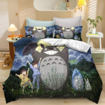 Anime antklodės užvalkalas, pagalvės užvalkalas, patalynės komplektas T-TotoroS Kawaii suaugusiems berniukams, mergaitėms, miegamojo dekoravimas, vaikams, viengulis, dvigulis, didelis dydis 155x220cm&set