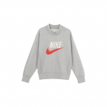Nike Trend Capsule Logotipas Siuvinėtas Sportinis Džemperis su Apvalia Kaklo I&scaron;kirpte Vyri&scaron;kas Džemperis &Scaron;viesiai Pilkas DM5274-050 XL