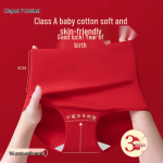 Women's High-Waist Cotton Antibacterial Briefs - Grand Red Plan 4-Pack 2XL