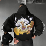 Vienas Gabalas Luffy Anime su Gobtuvu Džemperis Vyrams Moterims Pavasaris Ruduo Medvilninis Gatvės Stiliaus Džemperis Laisvalaikio Grafinis Megztinis Ilgomis Rankovėmis Vir&scaron;utinė Dalis XL