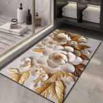 3D gėlėtas vonios kilimėlis, neslystantis greitai džiūstantis, sugeriantis grindų kilimėlis, skirtas vonios kambario įėjimo durų kilimėliui 40*60cm