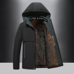 Žiemos tėčio audinės aksominis &scaron;iltas pyragas įveikia nuo &scaron;alčio apsauginį kailį, pastorintą vidutinio amžiaus ir pagyvenusių žmonių striukė 5XL