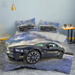 3D Automobilio Karalius Karalienė Antklodės Užvalkalas Vintažinis Lengvas Traukinio Patalynės Komplektas Paaugliams Suaugusiems Lenktyninis Superautomobilis 2/3 vnt. Poliesterio Antklodės Užvalkalas EU Single(135*200cm)3pcs