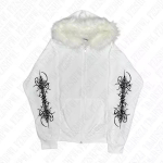 Naujas Europos ir Amerikos gatvės stiliaus unisex pliu&scaron;inio kra&scaron;to su užtrauktuku džemperis Medium white