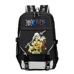 Japoni&scaron;ki animaciniai komiksai One Piece tematikos spausdintas kuprinė su USB prievadu didelės talpos stilinga kuprinė 0033