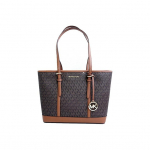 Michael Kors MK Jet Set Travel Monogramos Logotipo Rankinė Moteri&scaron;ka tote Ruda 35S0GTVT1V-BROWN Basic Set (Bag+Dust Bag)