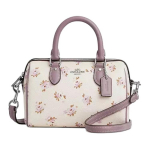 Coach Rowan 18 Gėlių ra&scaron;to dengto drobės peties/kryžminė rankinė Maža moteri&scaron;ka rankinė Kreidės baltumo CAL69-SVCAH Gift Box Set (Basic Set+Yellow Box)