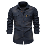 AIOPESON vyri&scaron;ki džinsiniai mar&scaron;kiniai Medvilniniai Elastingi Kokybi&scaron;ki mar&scaron;kiniai ilgomis rankovėmis Vyri&scaron;ki mados Kasdieniai Slim Fit Vyri&scaron;ki dizainerio drabužiai USA XXL 90-100 kg black