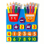 Skaičių mokymasis Veltinio lenta mažiems vaikams Skaitliukai vaikams Ikimokyklinio amžiaus matematikos žaidimai Manipuliacijos vaikų darželis Montessori skaičiavimo žaislas vaikams mėlyna
