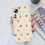 Skirta Xiaomi 10 11 12 13 Lite 10T 11T 12T 12S Ultra 11X Pro Dėklai Fashion Love Heart Camera Protection Square Skystas silikonas, skirtas Xiaomi buferiui Xiaomi 14
