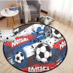 Futbolo nuotraukos kilimėlis animacinis filmas futbolas gyvenamojo kambario apdaila apvalios lovos kėdės kilimėlis namo Įėjimo durys vaikams 120cmx120cm
