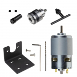 12&ndash;24 VDC 775 maks. 10 000 aps./min. rutulinis guolis, didelio sukimo momento elektroninio komponento variklis, didelės galios 775 motor with B10 collet set įvairiaspalvis