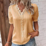 Vasariniai moteri&scaron;ki mar&scaron;kinėliai Fashion Hollow trumpomis rankovėmis moteri&scaron;kų mar&scaron;kinėlių vir&scaron;ūnės S balta