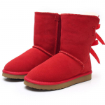 Natūralios odos moteri&scaron;ki sniego batai &Scaron;ilti žieminiai batai moteri&scaron;ki batai &scaron;ilti žieminiai batai stori pliu&scaron;iniai plok&scaron;čiapadžiai batai 39 raudona