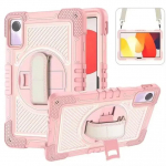 Dėklas, skirtas Xiaomi RedMi Pad SE 11 2023 plan&scaron;etinio kompiuterio dangtelis Xiaomi RedMi Pad SE 11 smūgiams atsparus kickstand Kids Case Rankenos rankena peties dirželis Samsung TAB S9 FE/S9 X710/X716B/X718U 11 inch rožinio aukso spalvos