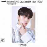 ATEEZ 11-asis mini albumas Auksinė valanda Pt.2 į dienora&scaron;tį Versijai Nuotraukų atvirukas Atvirukas San - To (A)