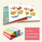 100 vnt Kvadratinis Origami Popierius Dvipusis Vienspalvis Sulankstomas popierius Daugiaspalvis Vaikams Rankų darbo DIY Scrapbooking Craft Decor 15*15cm 150