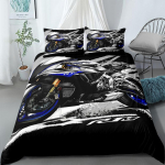 Motociklininko antklodės užvalkalų komplektas UK Vienvietis Dvigulis Karalienės JAV Twin Pilnas Karali&scaron;kas Dydis Lovos Lino Komplektas 140x210cm black