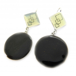 NOA [G6054] - Boucles Cr&eacute;ateur 'Nora' noir blanc juoda