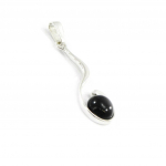 Les Tr&eacute;sors De Lily [I2603] - Pendentif Argent 'D&eacute;esse Noir de Jais' noir argent&eacute; (rhodi&eacute;) - 33x10 mm