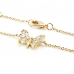 Les Tr&eacute;sors De Lily [J0158] - Bracelet Plaqu&eacute; Or 'Papillon' blanc dor&eacute; - 12x10 mm
