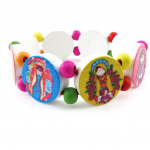 Les Tr&eacute;sors De Lily [J1132] - Bracelet bois 'Ic&ocirc;ne Religieuse' tutti frutti - 16 mm
