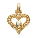 Les Tr&eacute;sors De Lily [K1420] - Pendentif Plaqu&eacute; Or 'Love' blanc dor&eacute; - 12x14 mm auksas
