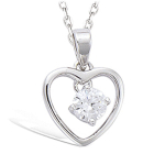 Les Tr&eacute;sors De Lily [N4051] - Pendentif Argent 'Love' blanc argent&eacute; (rhodi&eacute;) - 14x12 mm sidabras