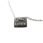 7bis [Q6057] - Bracelet artisanal 'Love' argent&eacute; - 10x8 mm sidabras