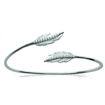 Les Tr&eacute;sors De Lily [Q6678] - Bracelet argent ouvert 'Navajos' blanc argent&eacute; (rhodi&eacute;) - 56 mm- 15x5 mm