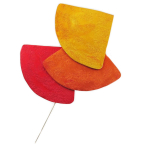 Les Tr&eacute;sors De Lily [R1246] - Broche fibule artisanale 'Aluminirock' rouge orange jaune - 12 cm- 72x68 mm